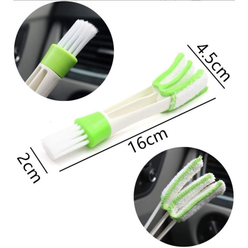 Щетка для чистки труднодоступных мест в автомобиле зеленая 16см TORSO