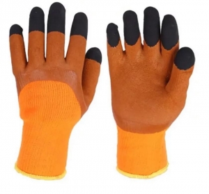 Перчатки акрил/вспенен латекс облив цветные черный коготок