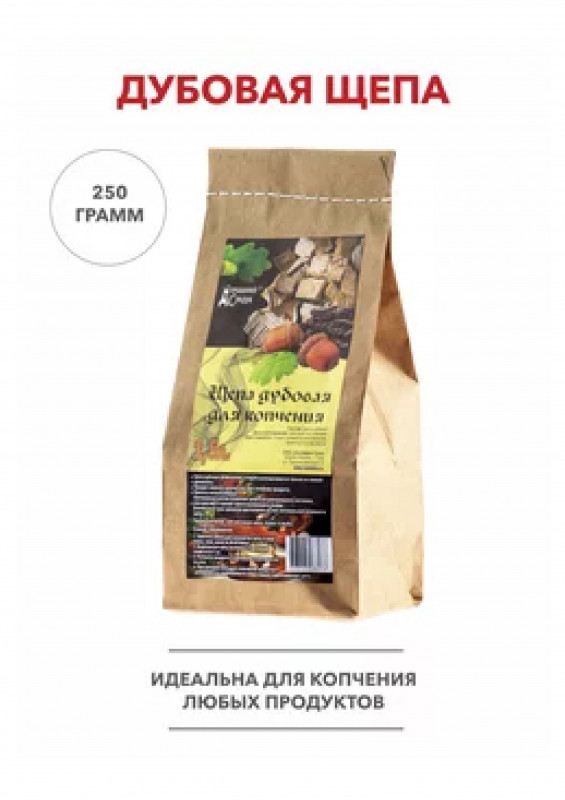 Щепа для копчения Дуб 1,5л Домашний сундук