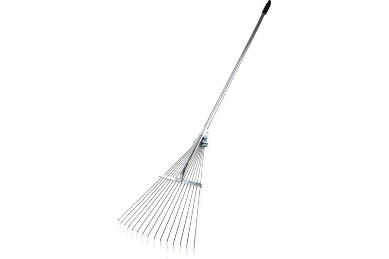 Грабли веерные проволочные раздвижные,15 зубьев оцинк. на алюминевой ручке, с фиксатором №2 (500мм)