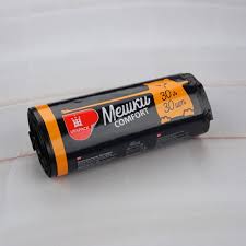 Мешки для мусора 30л 30шт 7мкм Уфа Пак ПНД черные