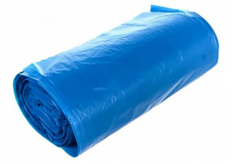 Мешки для мусора ПСД 59х69-23 60л с завязками синие НАДЕЖНЫЕ Ромашка