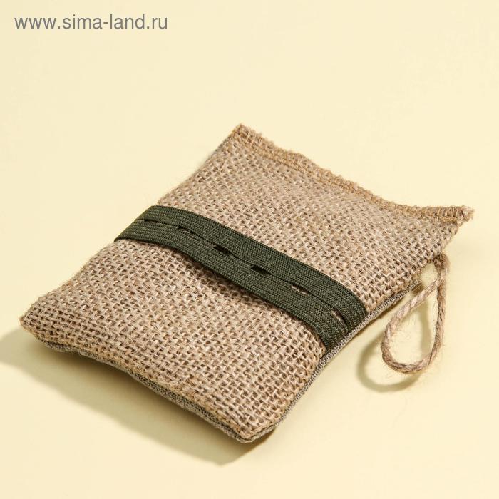 Мочалка для умывания льняная с органическим мылом Мятная