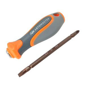 Отвертка комбинированная ударная L100мм РН2х6мм АВТОМАСТЕР черно-серая