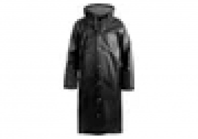 Дождевик с капюшоном на кнопках черный EVA