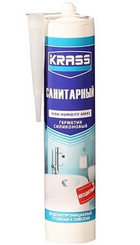 Герметик силиконовый санитарный 300мл бесцветный KRASS