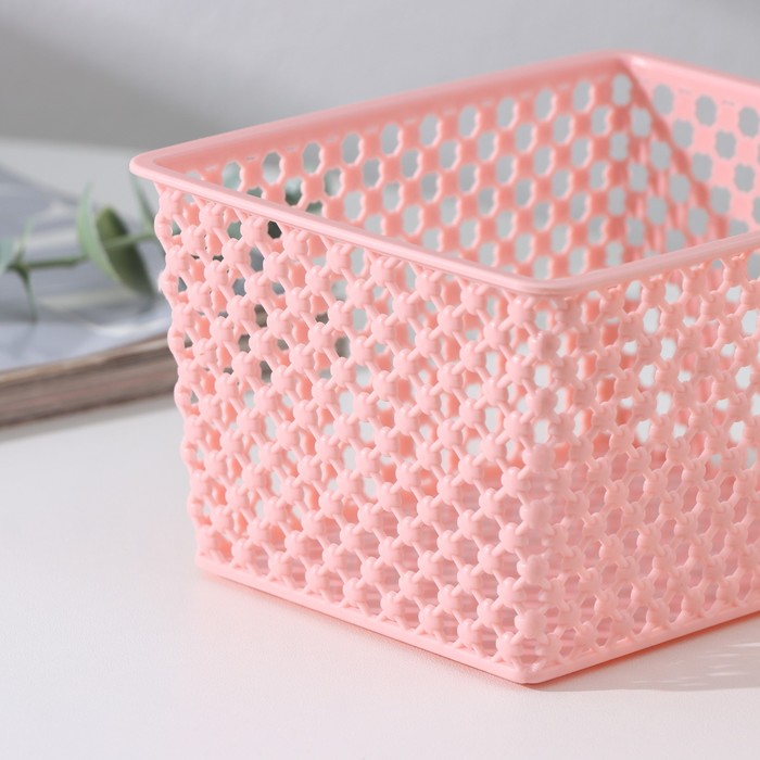 Корзинка пластиковая для хранения 14,5х11,5х8см, цвет микс "Баскет"