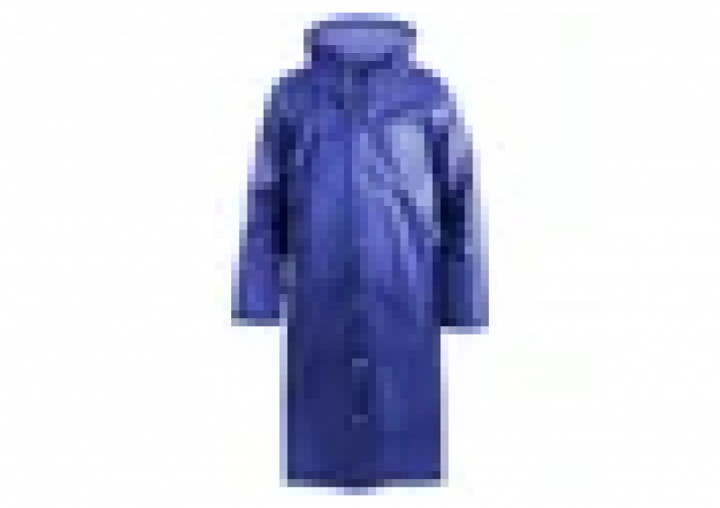 Дождевик с капюшоном на кнопках синий EVA