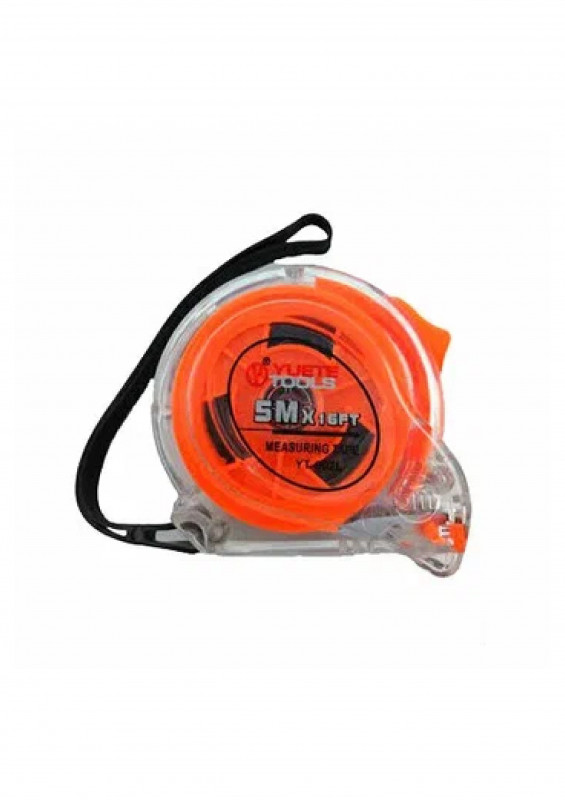 Рулетка MT 19мм 5м 1-фиксатор,ударопроч прозрач корпус