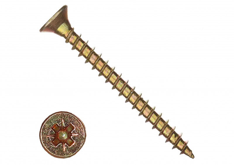 Саморез универсальный желтый цинк 6х30