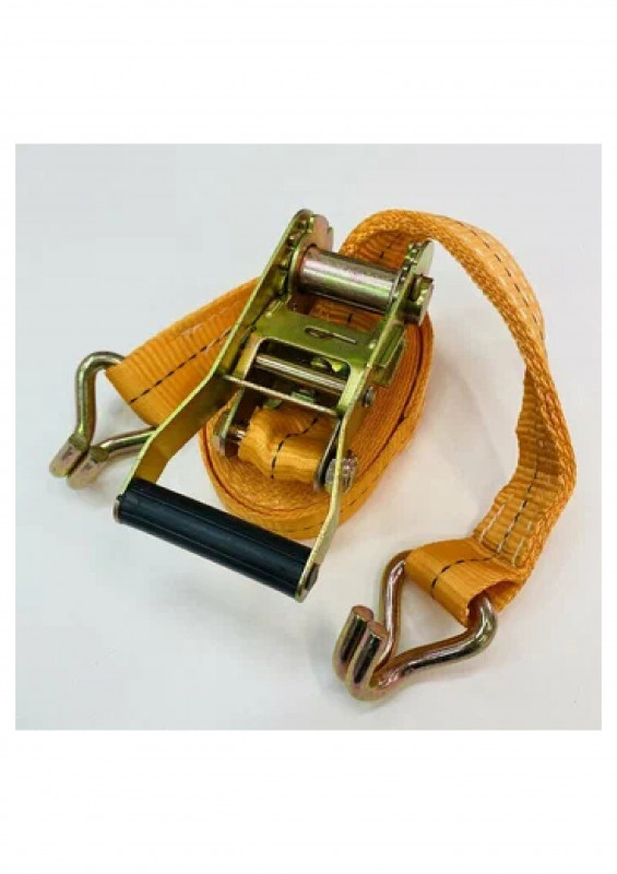 Ремень стяжной 3м 1,2т 25мм оранжевый с крюками