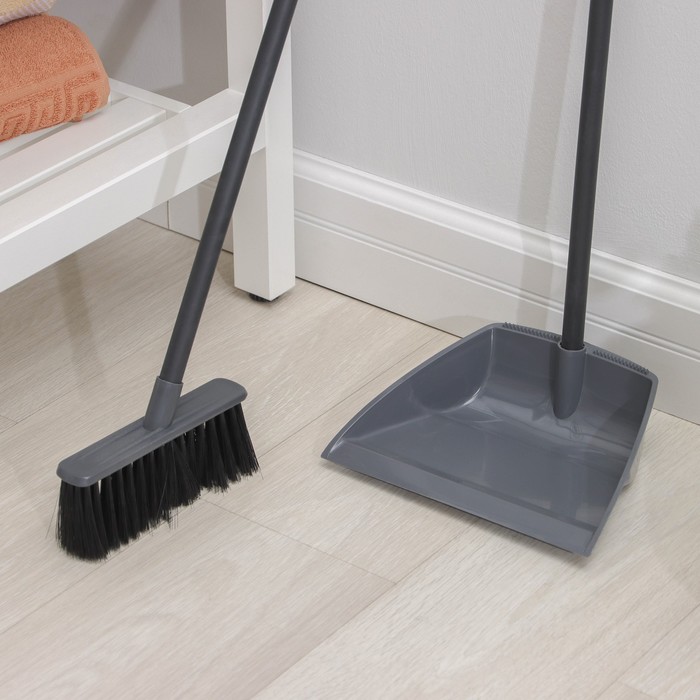 Щетка для пола с совком, цвет серый Etna