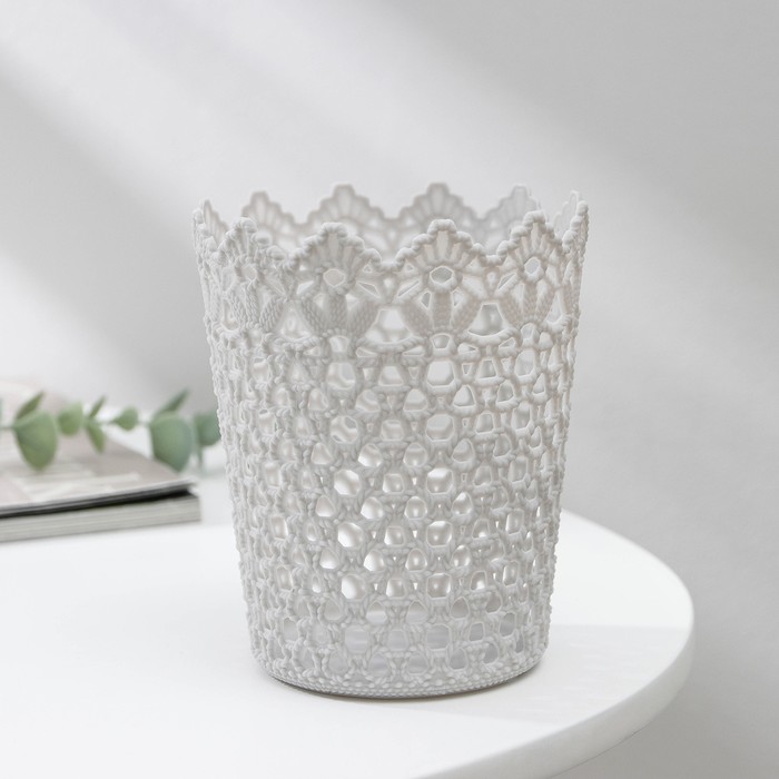 Корзинка пластиковая для хранения 10,5х10,5х12см, цвет микс "Меланж"