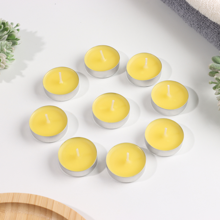 Набор чайных свечей ароматизированных , 10гр, 9штук "Сочный манго"