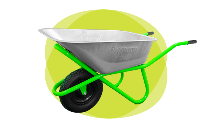 Тачка строит.усиленная 1 колесн. Фермер